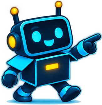 The IT Unpacked robot mascot pointing